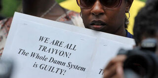 Demonstrators protest George Zimmerman's acquittal in New York City. (Stan Honda/AFP/Getty Images)