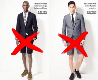 Do Not  Wear  A Suit With Shorts