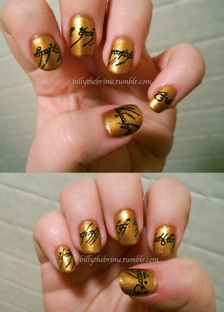 Illustration for article titled Lord of the Rings manicure forges 10 nails to rule them all
