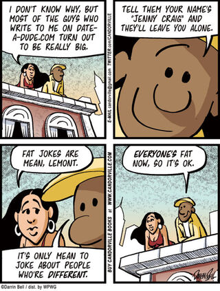 Illustration for article titled Candorville Comic: Fat Jokes