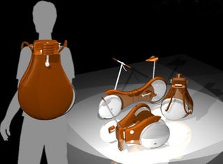 Illustration for article titled The Backpack Bicycle For Ultra-Portable, Potentially Dangerous Transportation