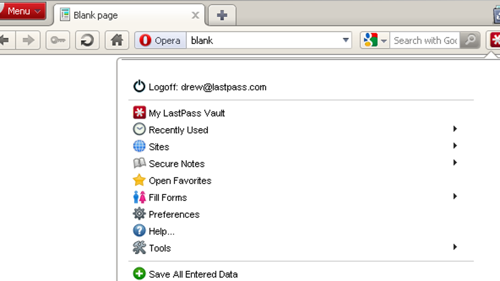 which opera extensions block lastpass