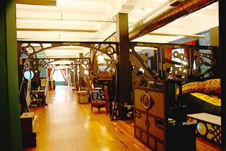 The Steampunk Office Not Content With Just Making Steampunk Monitors Guitars And Turntables The Offices Of Three Rings Design Decide To Make Their Entire