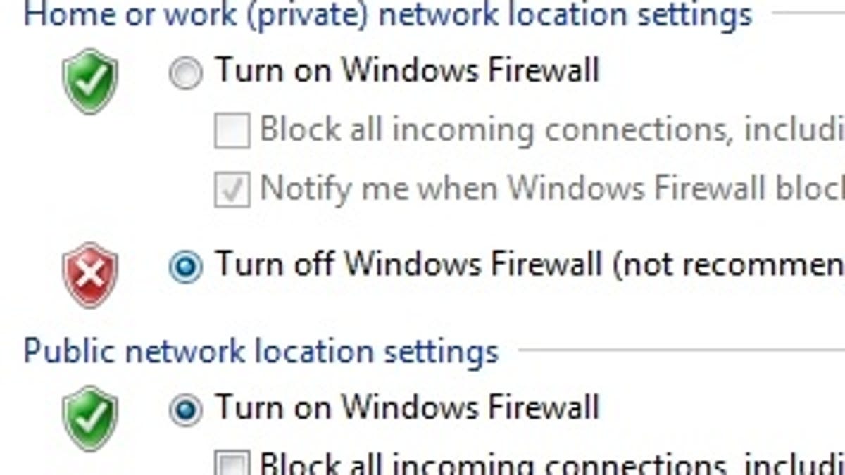 access the network in my firewall or antivirus settings