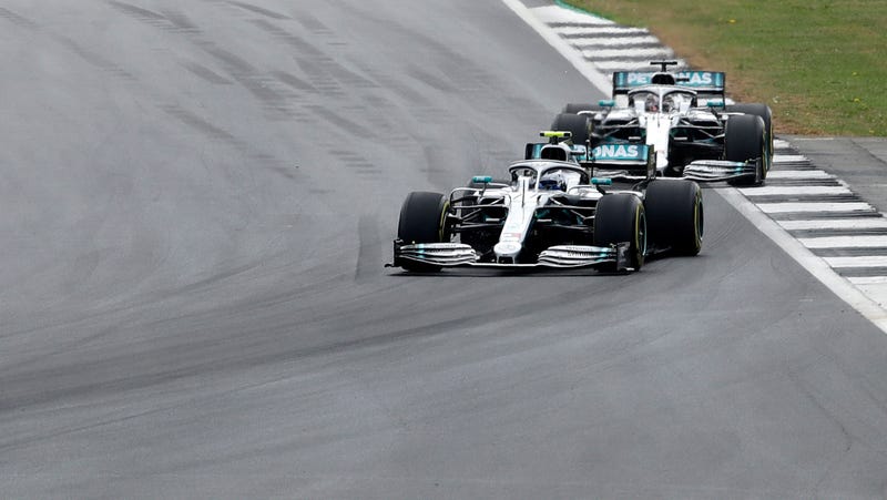 Illustration for article titled Lewis Hamilton Leads Mercedes 1-2 at British Grand Prix, Madness Ensues Behind