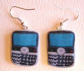 Illustration for article titled BlackBerry Earrings Shows That You're Nerdy, Kinda Unstable