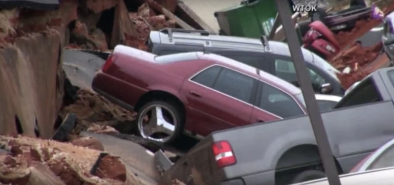 Cadillac On Blades Other Vehicles Swallowed By Giant