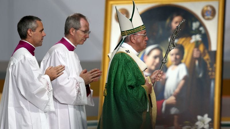 His Holiness Pope Francis and priests, a.k.a. DJ P-Fran and his backing band