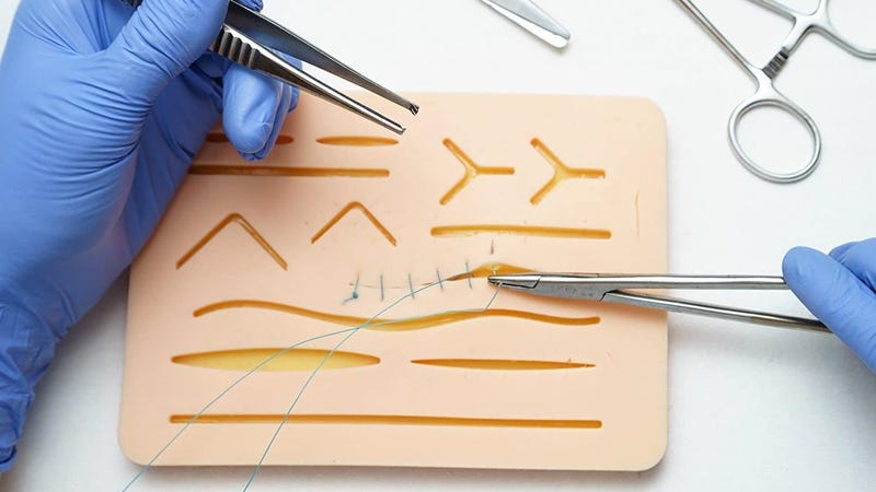 The Kenley Suture Practice Kit helps med students improve their stitching.