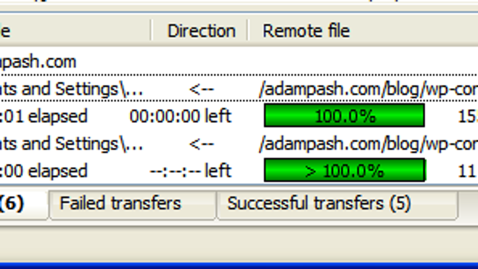 filezilla ftp transfer