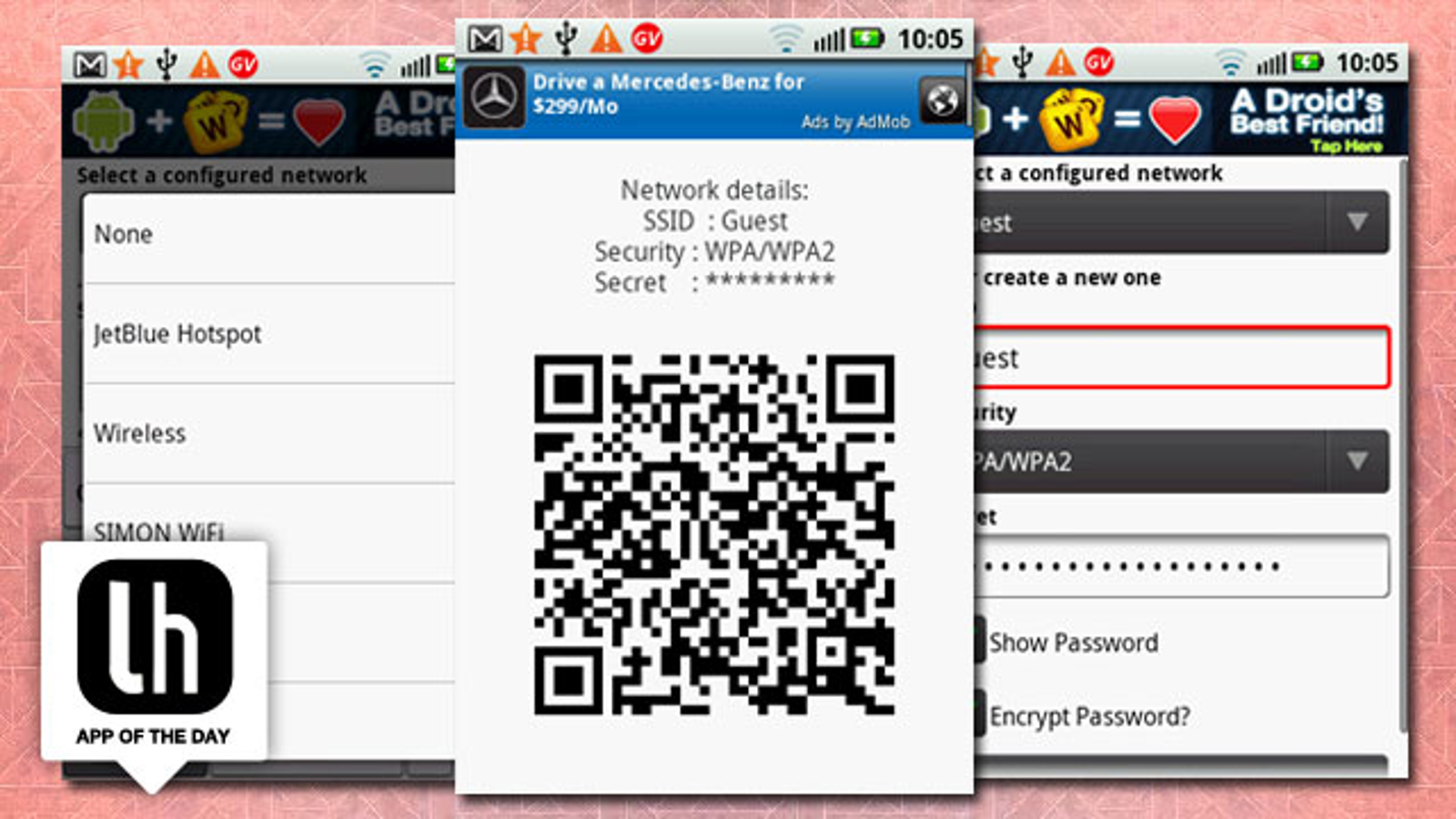 wifi modem generate passwords for android