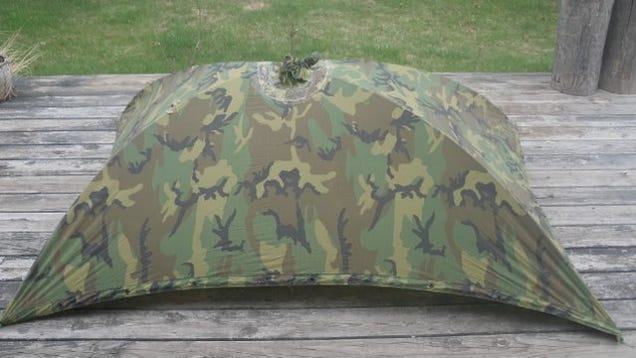 Utilize a Military Poncho as a Backpacking Tarp with 