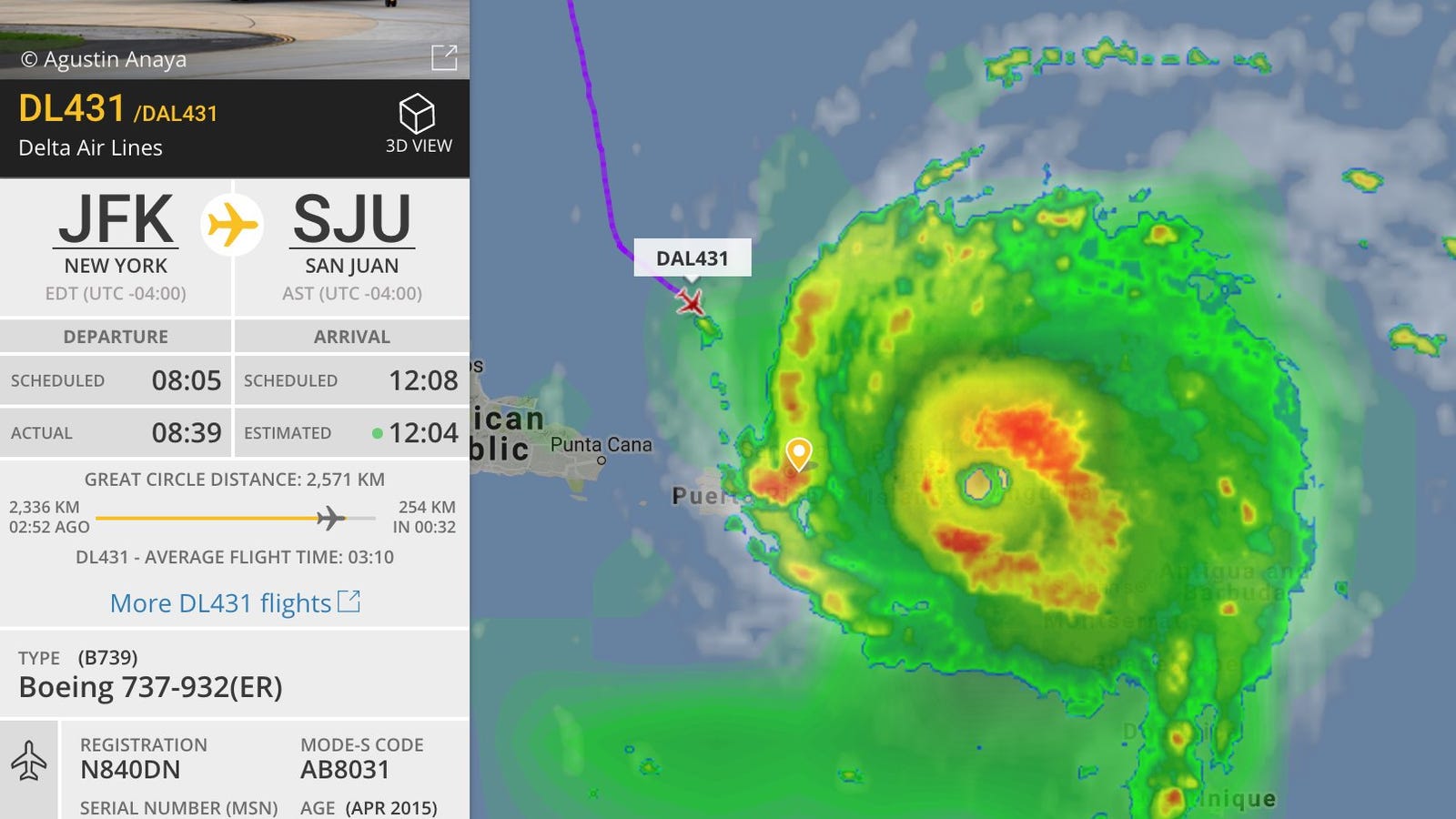 Were You On This Delta Plane That Flew Into Hurricane Irma? (Updated)