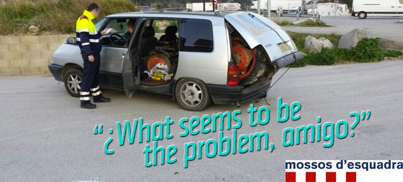 Illustration for article titled Cops Find Tractor Inside Minivan (UPDATE: Did Not Go 120 MPH)
