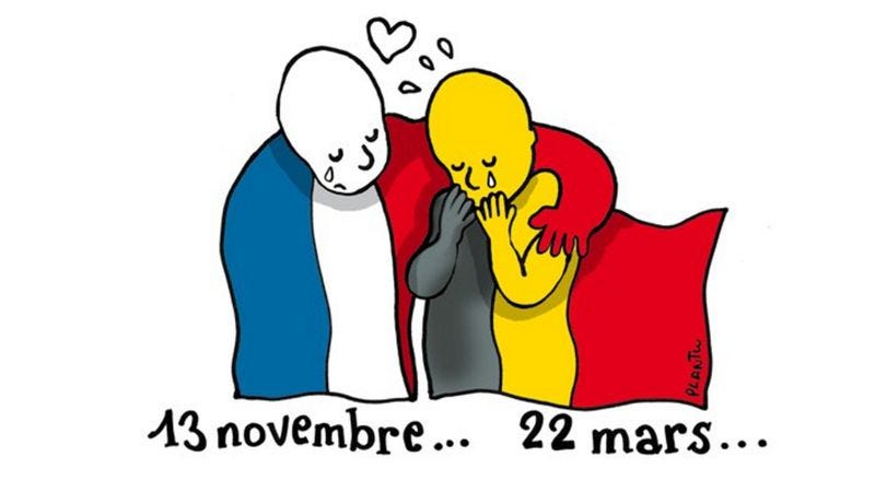 Illustration for article titled Twitter reacts movingly to the latest terrorist attacks in Brussels
