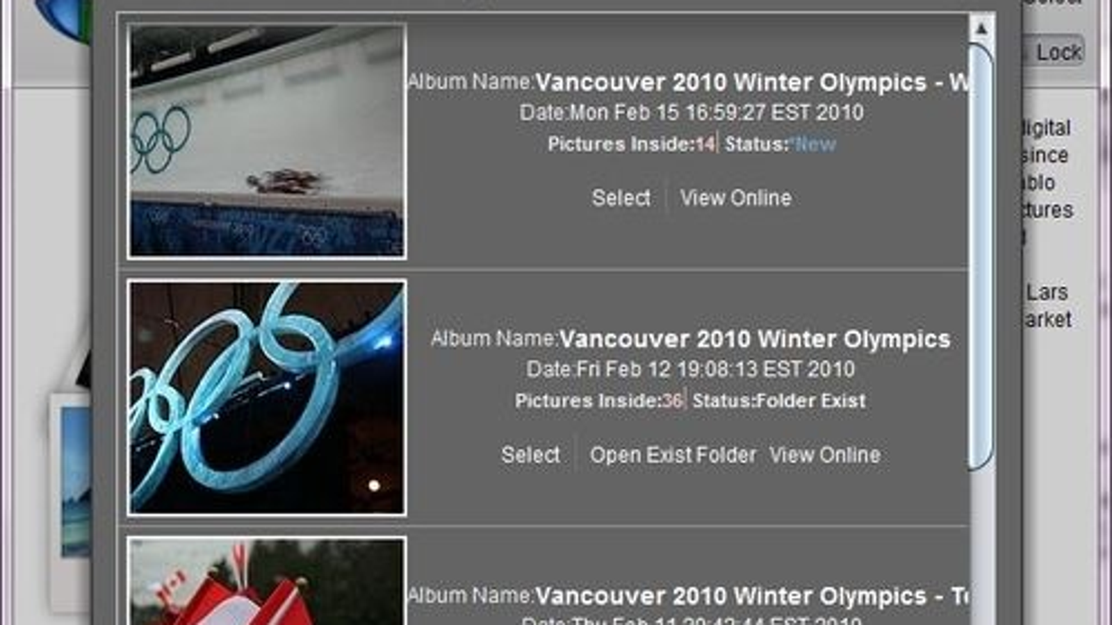 picasa photos not showing in gallery