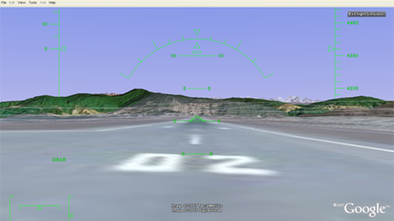 google earth pro flight simulator