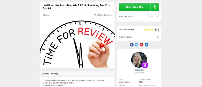 Illustration for article titled Amazon is Suing 1,000 Fake Five-Star Reviewers