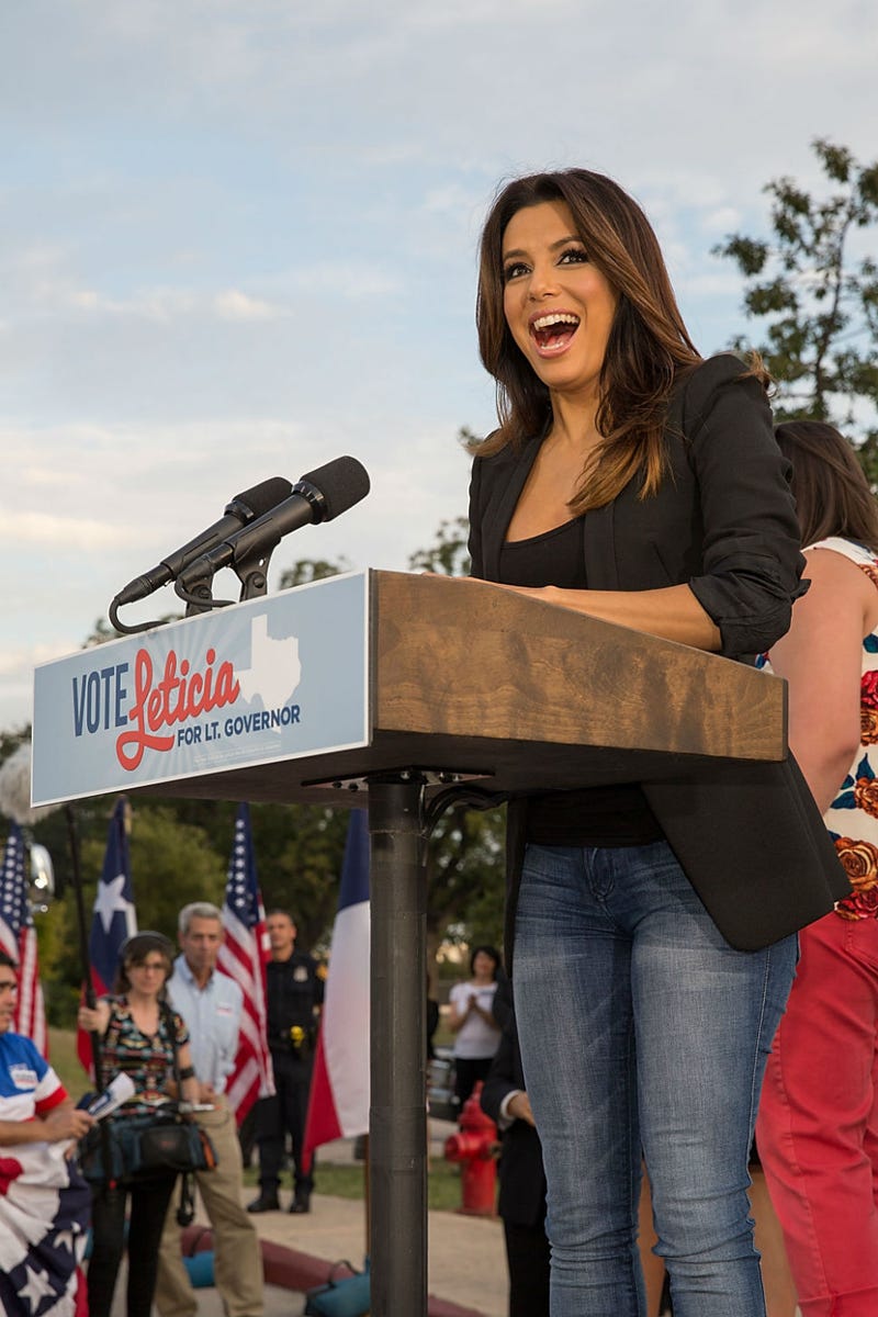Illustration for article titled Help Eva Longoria Excite Folks About Voting By Captioning This Pic