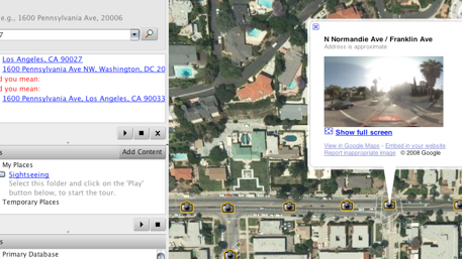 google earth address street view