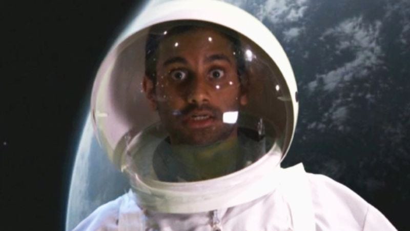 Illustration for article titled Aziz Ansari was in Gravity (or that's what he wants you to think from this clip he showed on Conan)