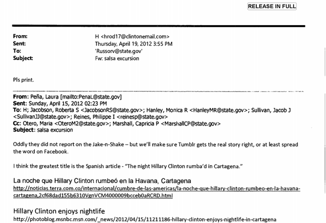 photo of A Hillary Clinton Salsa Dancing Email Mystery in Two Parts image