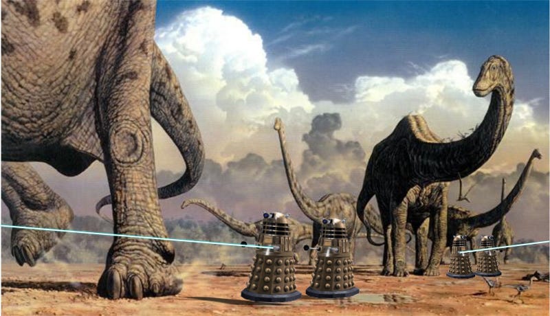 Illustration for article titled Why your dinosaurs are about to be killed by Daleks