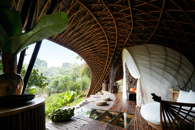 Illustration for article titled Built almost entirely of bamboo, this is one of the world's most sustainable and spiritual hotels