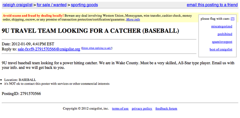 Illustration for article titled Does Anybody Know A Nine-Year-Old Power-Hitting Catcher In Raleigh?