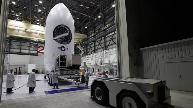 The X-37B Orbital Test Vehicle (OTV-5) is being staged at Kennedy Space Center in preparation for its upcoming launch on September 7, 2017 in this September 5th handout photo (Boeing)
