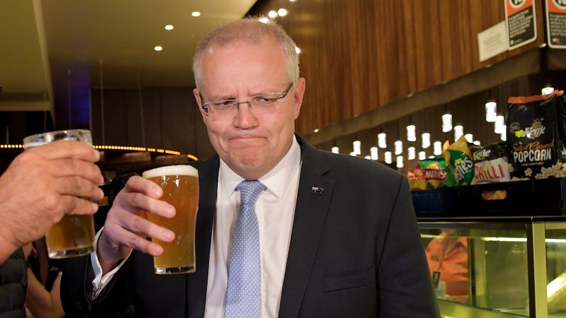 Australian Prime Minister Scott Morrison campaigning in Nowra, Australia on May 17, 2019, the day before the Australian federal election