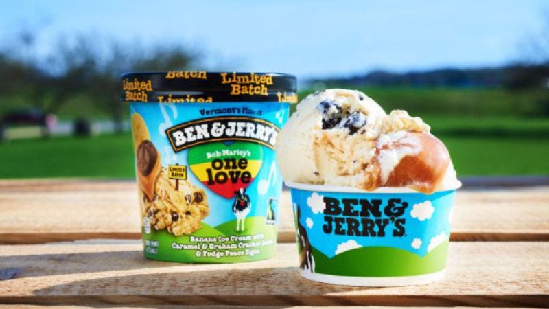 Illustration for article titled Ben & Jerry’s releases Bob Marley ice cream that doesn’t have weed in it