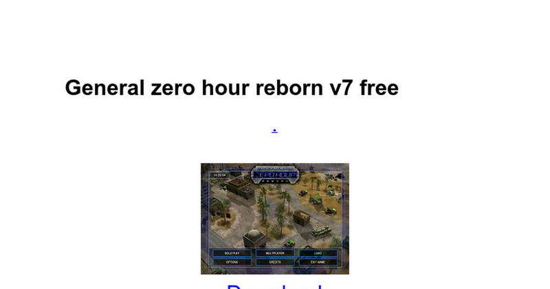 Generlas zero hour crack