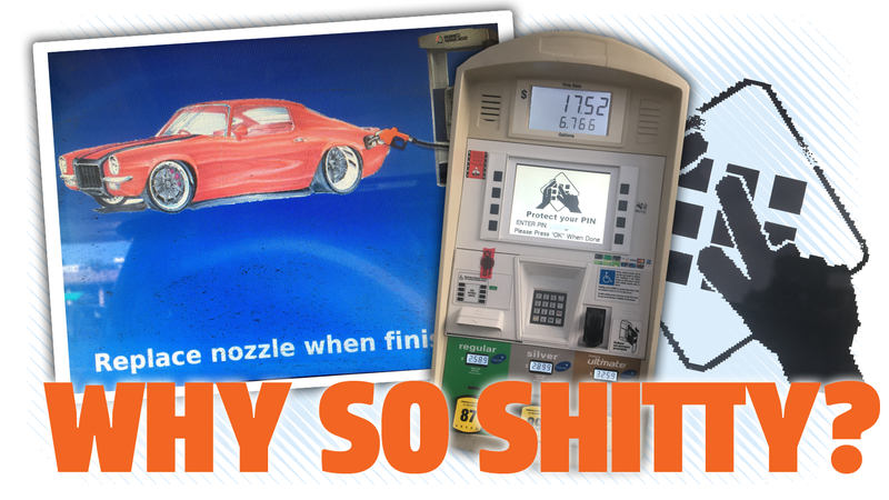 Illustration for article titled The Incredible Mystery Of Why Gas Pump Interface Design Sucks So Badly