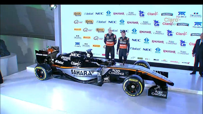Illustration for article titled Sahara Force India reveals a gorgeous new livery in Mexico City