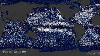 Watch the ocean's five islands of garbage form over the last 35 years