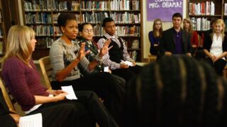 Michelle Obama meeting with high school students in 2009 (John Moore/Getty Images)