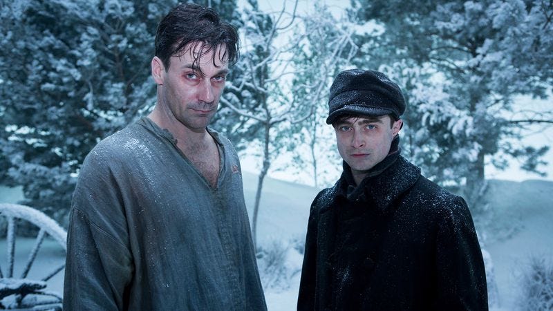 Jon Hamm and Daniel Radcliffe in A Young Doctor's Notebook