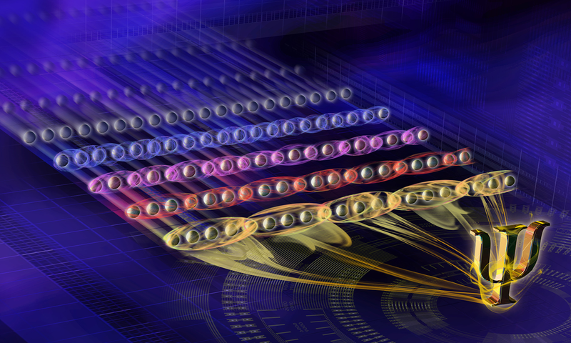 Entangled qubits.
