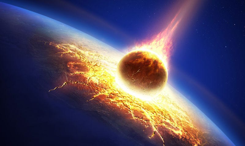 Resultado de imagen para meteoro impactando a la tierra