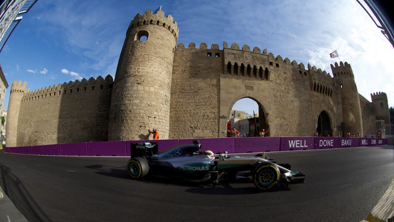 Lewis Hamilton at the Formula One Grand Prix of Europe in Baku, Azerbaijan in June 2016. Photo credit: AP Photo/Ivan Sekretarev