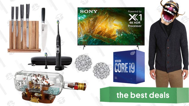 Friday's Best Deals: Intel Core i9, LEGO Ship in a Bottle, Diamond Halo Earrings, Sony X800H 65" 4K TV, Philips Sonicare Electric Toothbrush, and More