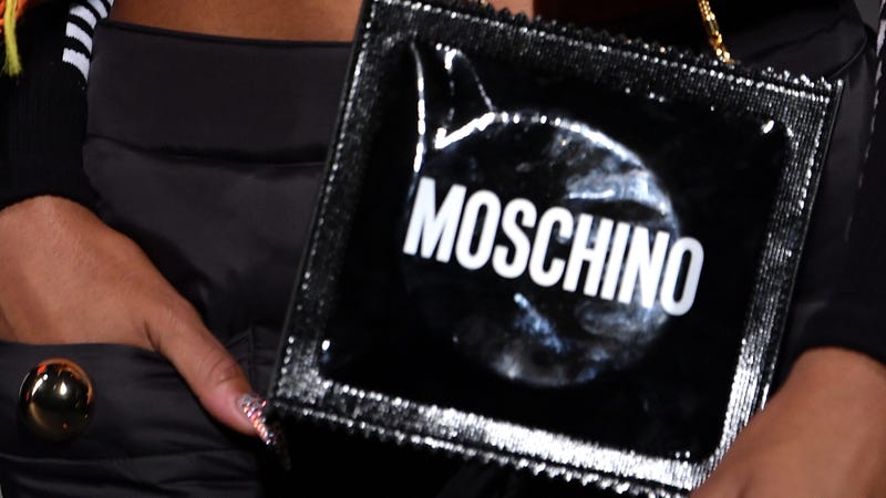 A model walks the runway during the Moschino x H&M - Runway at Pier 36 on October 24, 2018 in New York City.