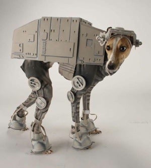 Illustration for article titled Dog Sacrifices Dignity In the Service of This Star Wars AT-AT Costume