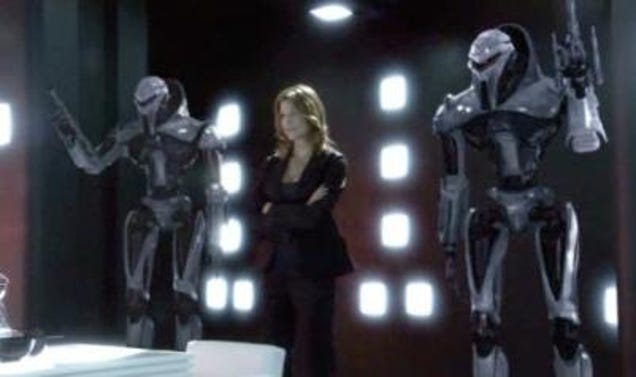 battlestar galactica meeting room with cylons