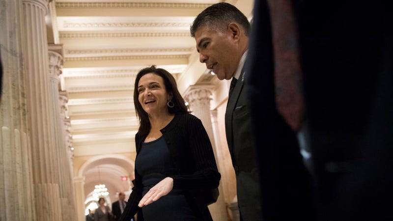 Facebook COO Cheryl Sandberg speaks with lawmakers about Russian ads on Facebook’s platform. Photo: Getty