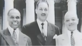 James Nabrit Jr., Thurgood Marshall and George E.C. Hayes after their victory in the Brown v. Board of Education caseYouTube screenshot