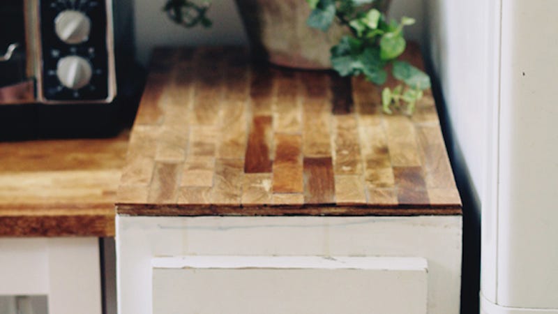 ... , DIY ?Butcher Block? Countertop With Plywood and Paint Sticks