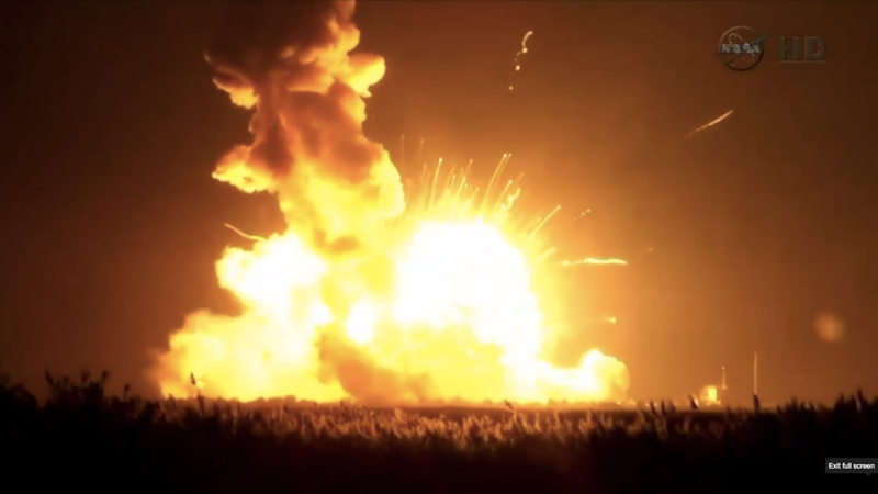Illustration for article titled Watch NASA's Unmanned Antares Rocket Explode Seconds After Launching