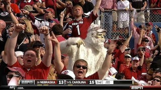 Illustration for article titled Yes, The Yeti Is Real, And It's A Fan Of The South Carolina Gamecocks